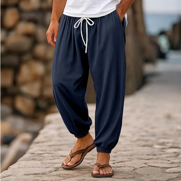 Mens Casual Loose-fitting Solid-color Beach Shorts - T&amp;A enterprises