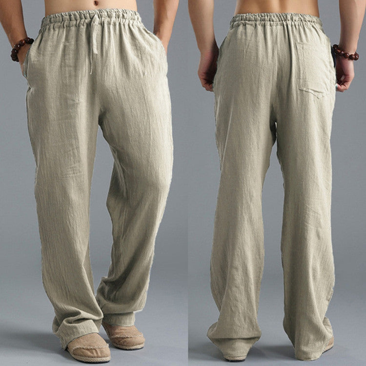 Linen Leisure Trousers - Versatile Khaki, Black, Blue &amp; White - T&amp;A enterprises