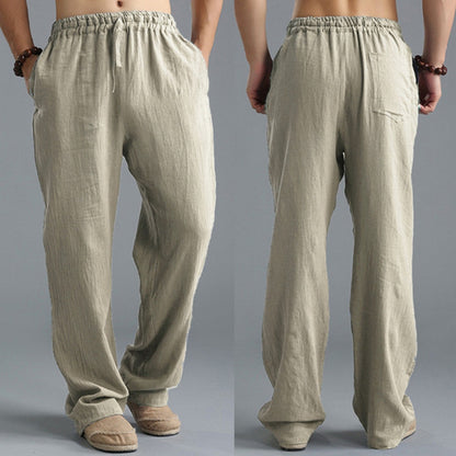 Linen Leisure Trousers - Versatile Khaki, Black, Blue &amp; White - T&amp;A enterprises