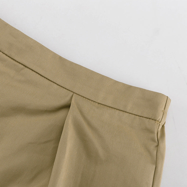 Khaki Oversized Sleeveless Blazer &amp; Shorts Co-ord Set - T&amp;A enterprises
