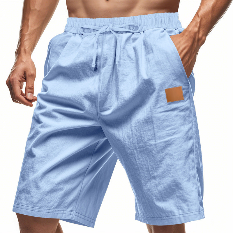 Solid-color Mens Plus-size Thin Linen Breathable Beach Sports Casual - T&amp;A enterprises