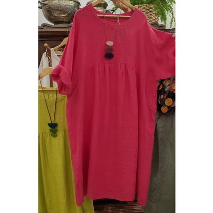 Cotton And Linen Womens Summer New Vintage Dress - T&amp;A enterprises
