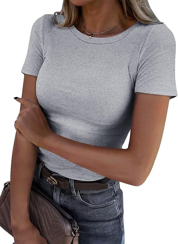New Womens Long-Sleeve Stretch Crewneck Ribbed T-Shirt - T&amp;A enterprises