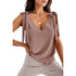 Bowknot Tie Up Camisole V-neck Shirts Women Summer Sleeveless Tank Tops - T&A enterprises