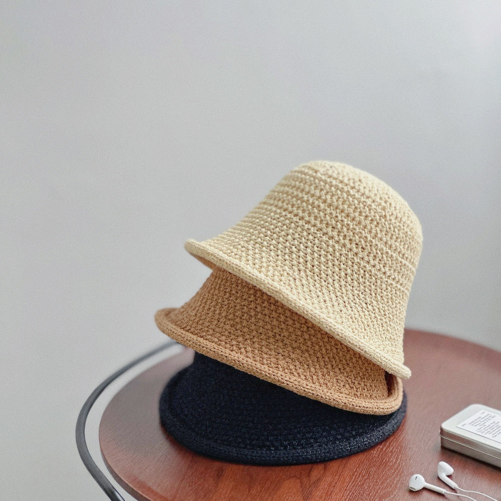 Hollow-out Knitted Bucket Hat For Women - T&amp;A enterprises