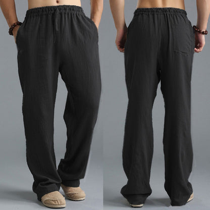 Linen Leisure Trousers - Versatile Khaki, Black, Blue &amp; White - T&amp;A enterprises