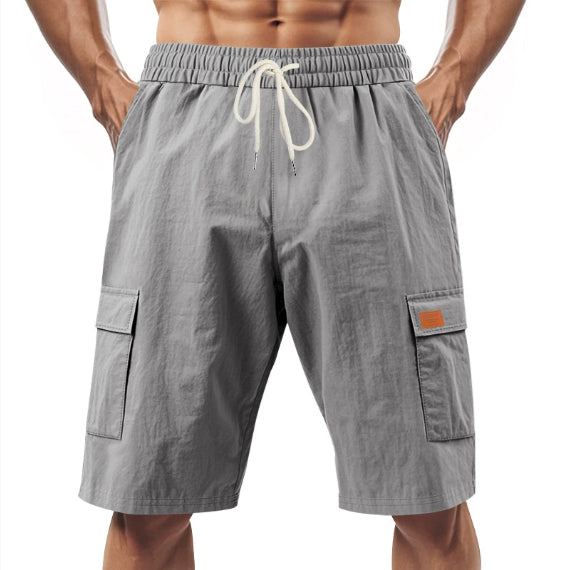 Loose Sports And Leisure Solid Color Linen Drawstring Shorts - T&amp;A enterprises