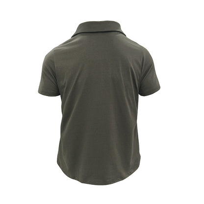 Summer Lapel Button Polo Shirt With Pockets Outdoor Fashion Short Sleeve Tops For Men Clothing - T&amp;A enterprises