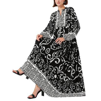 Elegant Loose-fitting Black Robe For Women - T&amp;A enterprises