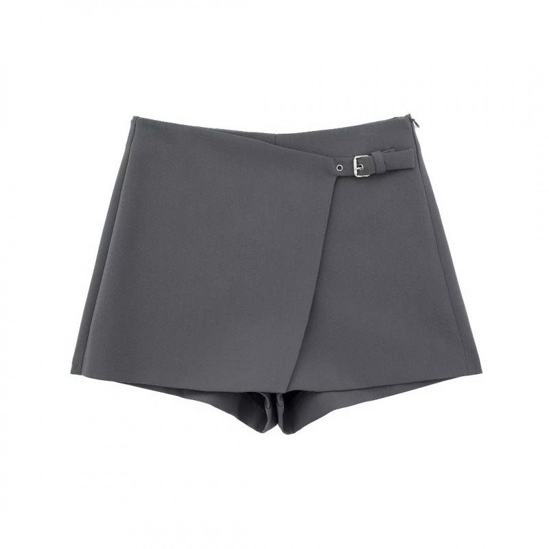 French-style Asymmetrical High-waisted Casual Shorts - T&amp;A enterprises