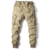Solid Color Skinny Pants Multi-pocket Men&
