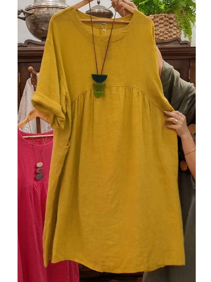 Cotton And Linen Womens Summer New Vintage Dress - T&amp;A enterprises