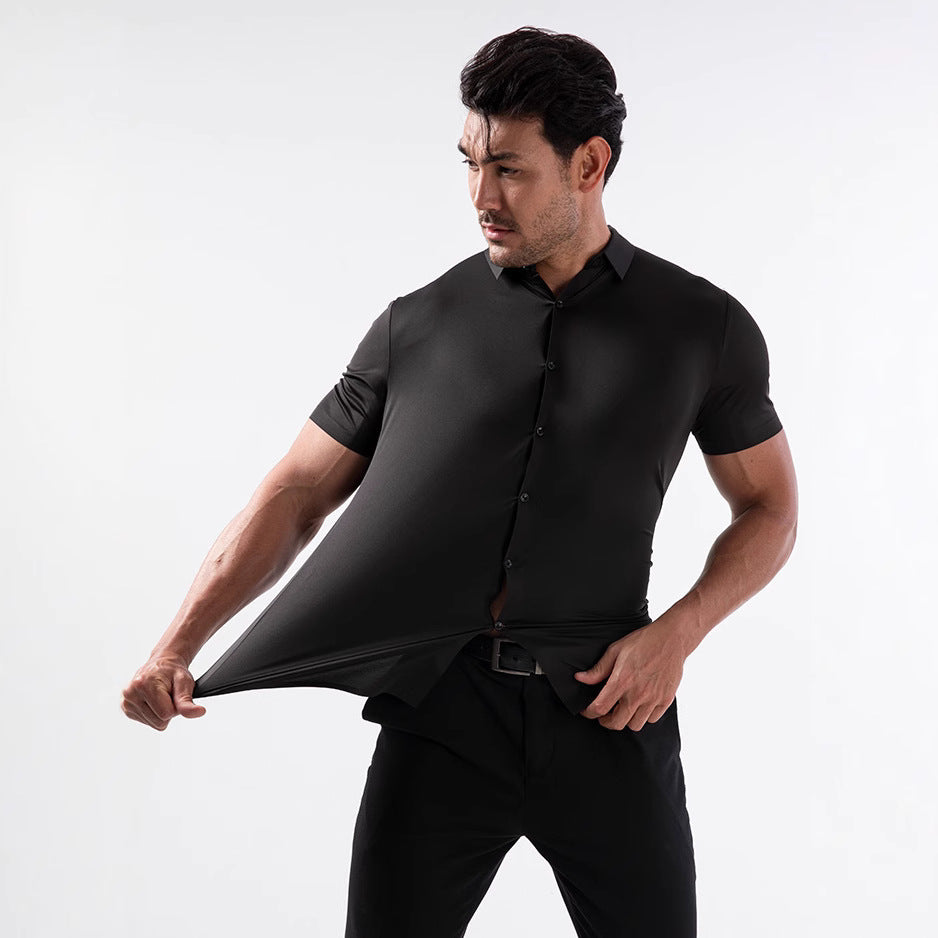 Four-side High Elastic Shirt Men&