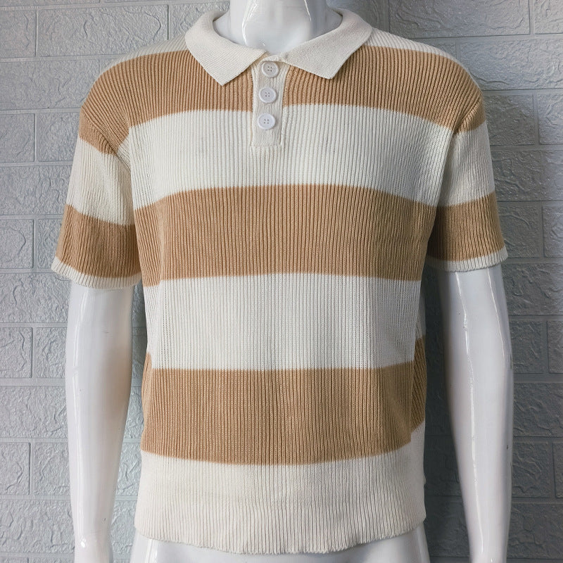 Mens Clothing Summer Fashion Lapel Sweater Short Sleeve Men Clothing Men Wears - T&amp;A enterprises
