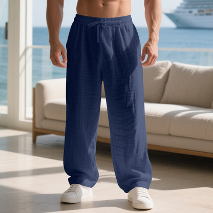 Linen Solid Color American Autumn Weiyi Casual Men&