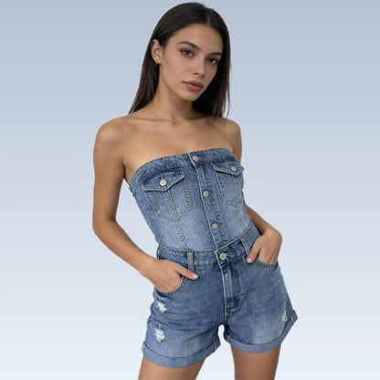 Casual Retro Distressed Womens Denim Shorts - T&amp;A enterprises
