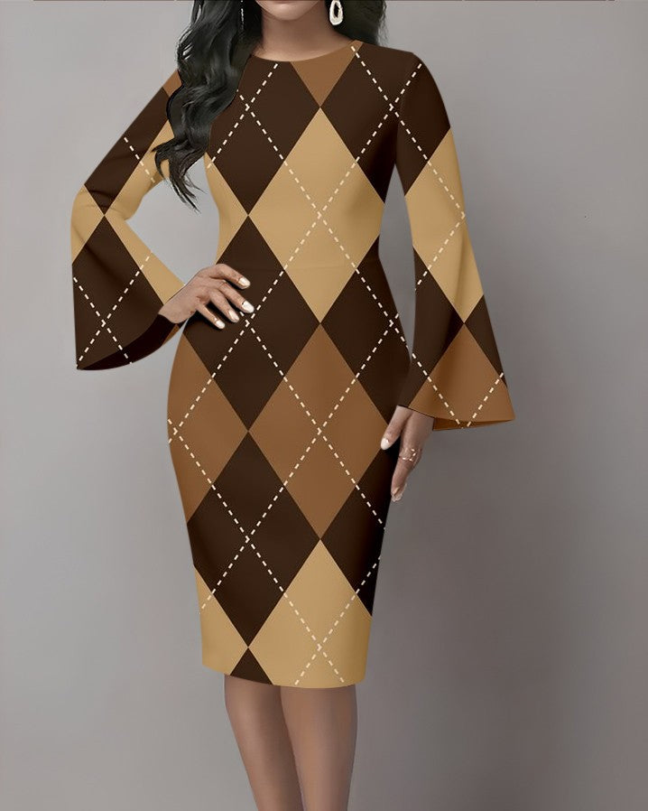 Elegant Womens Crew Neck Bodycon Dress - T&amp;A enterprises
