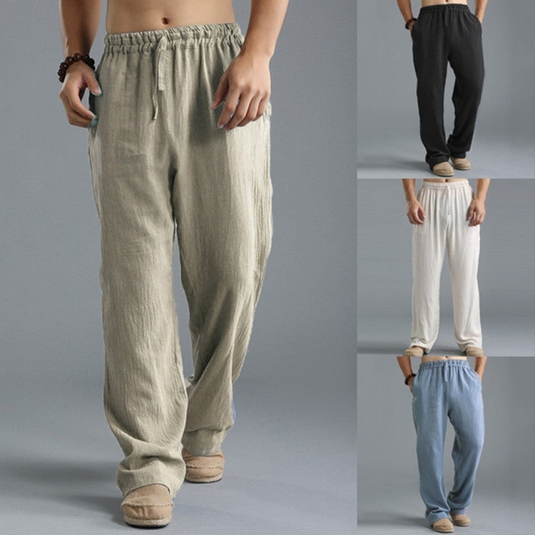 Linen Leisure Trousers - Versatile Khaki, Black, Blue &amp; White - T&amp;A enterprises