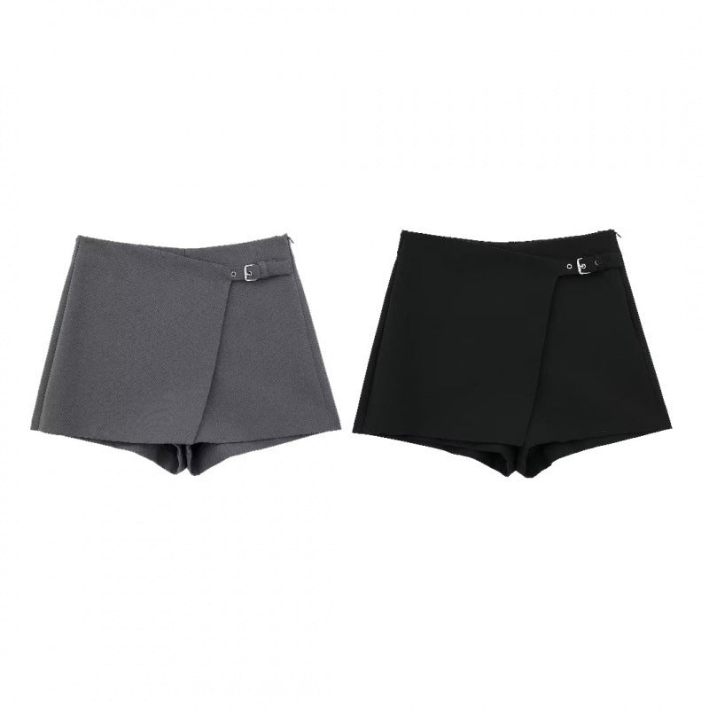 French-style Asymmetrical High-waisted Casual Shorts - T&amp;A enterprises