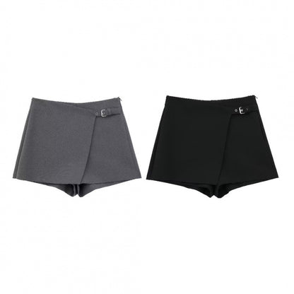 French-style Asymmetrical High-waisted Casual Shorts - T&amp;A enterprises