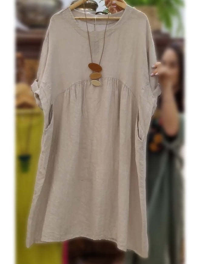 Cotton And Linen Womens Summer New Vintage Dress - T&amp;A enterprises