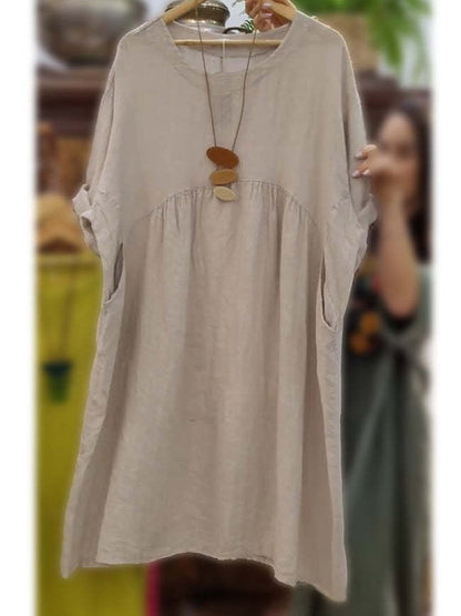 Cotton And Linen Womens Summer New Vintage Dress - T&amp;A enterprises