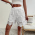 Lace Embroidered Elastic Waist Shorts - T&A enterprises