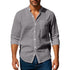 Long Sleeve Stand Collar Shirt With Pockets Casual Men&
