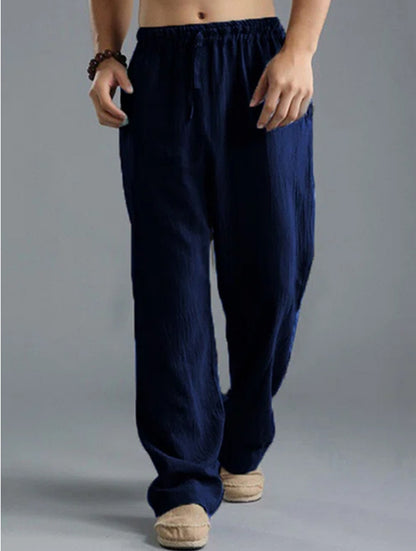 Linen Leisure Trousers - Versatile Khaki, Black, Blue &amp; White - T&amp;A enterprises