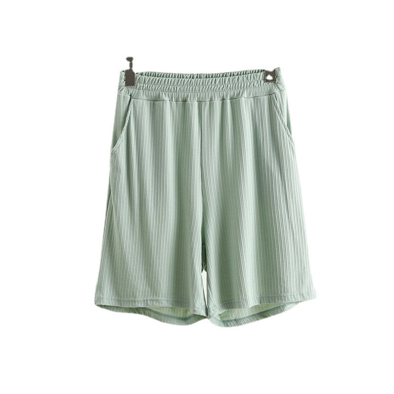 Pocket Shorts For Women, Summer Outerwear, High-waisted, Vertical Stripe Jacquard - T&amp;A enterprises