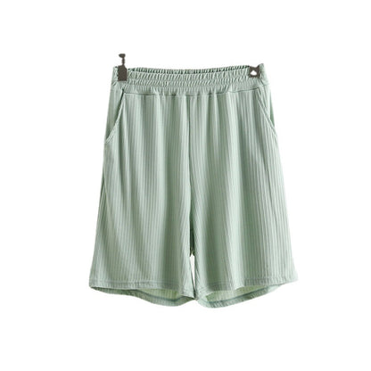 Pocket Shorts For Women, Summer Outerwear, High-waisted, Vertical Stripe Jacquard - T&amp;A enterprises