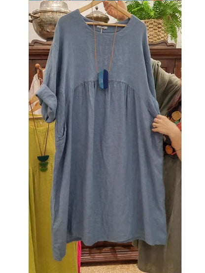 Cotton And Linen Womens Summer New Vintage Dress - T&amp;A enterprises