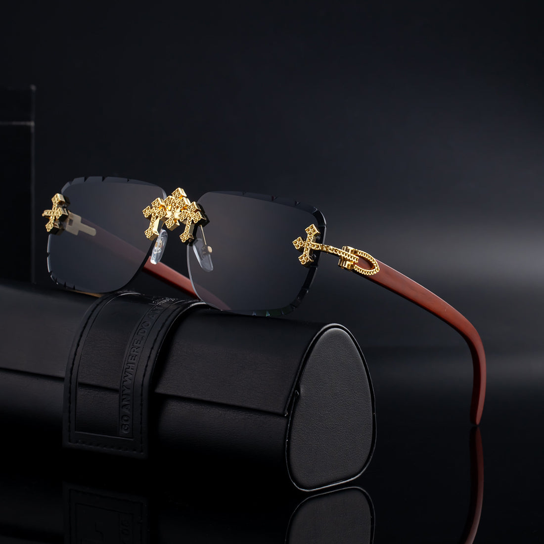 European And American Retro Frameless Mens Diamond Sunglasses - T&amp;A enterprises
