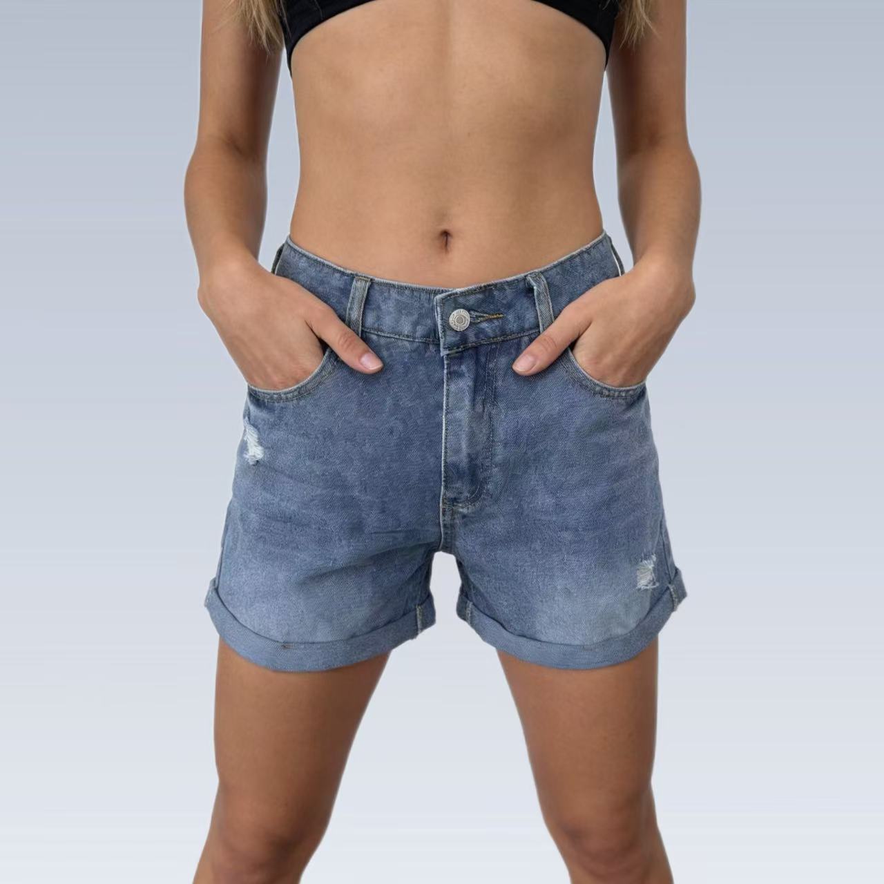 Casual Retro Distressed Womens Denim Shorts - T&amp;A enterprises