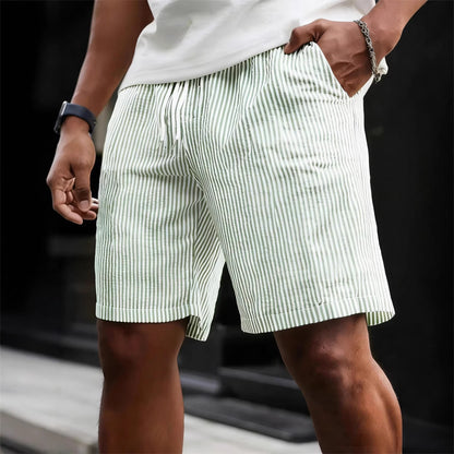 Striped Lace-up Sweatpants Minimalist Cropped Shorts - T&amp;A enterprises