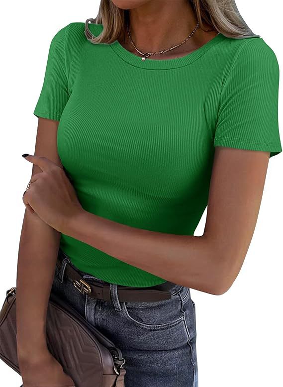 New Womens Long-Sleeve Stretch Crewneck Ribbed T-Shirt - T&amp;A enterprises