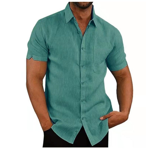 Men Short Sleeve Summer Solid Shirts Casual Loose Tops Tee - T&amp;A enterprises
