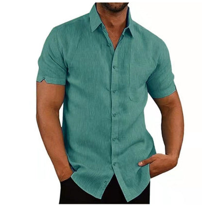 Men Short Sleeve Summer Solid Shirts Casual Loose Tops Tee - T&amp;A enterprises