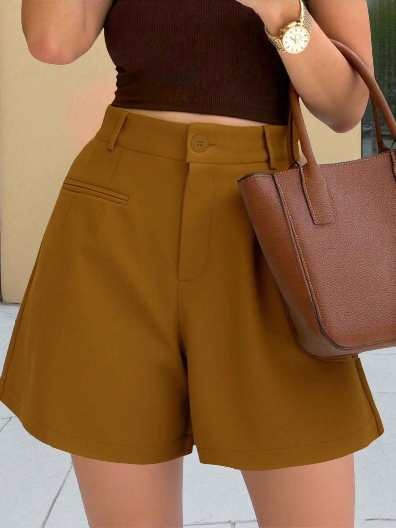 Fashionable Casual High-Waist Loose Straight-Leg Pants Womens Shorts - T&amp;A enterprises