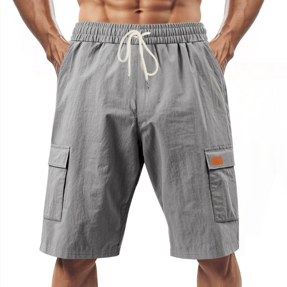 Loose Sports And Leisure Solid Color Linen Drawstring Shorts - T&amp;A enterprises