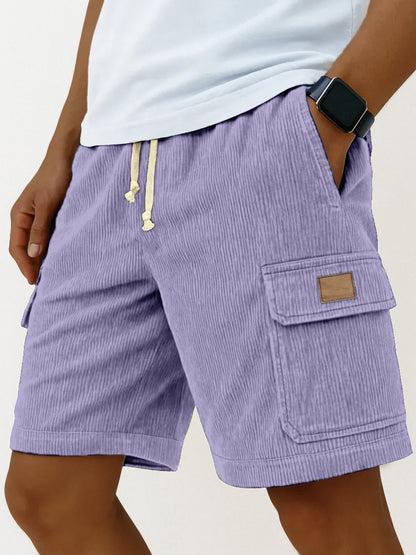 Versatile 3D Bag Mens Drawstring Corduroy Side-Pocket Shorts - T&amp;A enterprises