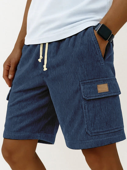 Versatile 3D Bag Mens Drawstring Corduroy Side-Pocket Shorts - T&amp;A enterprises