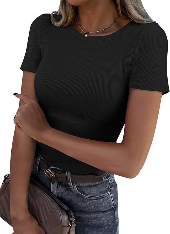 New Womens Long-Sleeve Stretch Crewneck Ribbed T-Shirt - T&amp;A enterprises