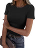 New Womens Long-Sleeve Stretch Crewneck Ribbed T-Shirt - T&A enterprises