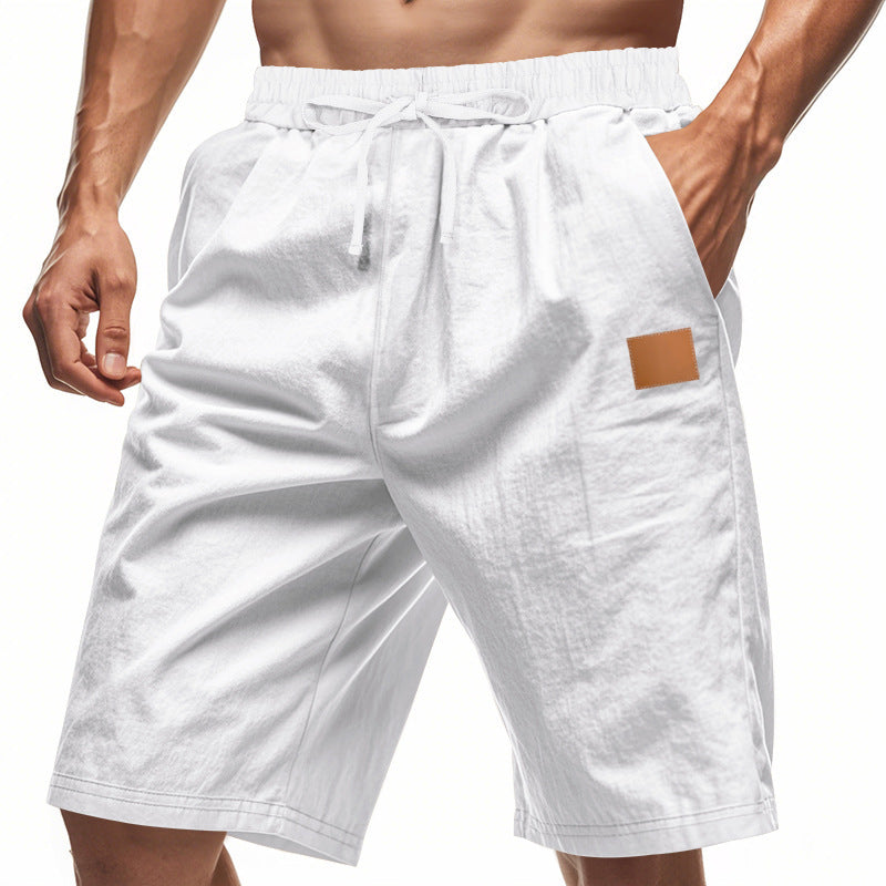 Solid-color Mens Plus-size Thin Linen Breathable Beach Sports Casual - T&amp;A enterprises