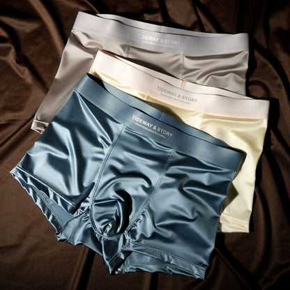 Ice Silk Mens Underwear Light Luxury Satin Boxers - T&amp;A enterprises