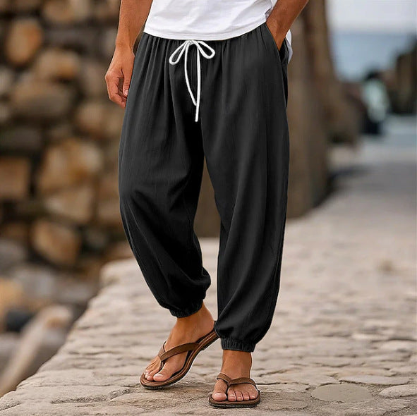 Mens Casual Loose-fitting Solid-color Beach Shorts - T&amp;A enterprises