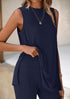 New Womens Summer Tank Top And Elastic Shorts Casual Set - T&A enterprises