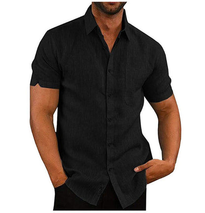 Men Short Sleeve Summer Solid Shirts Casual Loose Tops Tee - T&amp;A enterprises