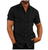 Men Short Sleeve Summer Solid Shirts Casual Loose Tops Tee - T&A enterprises